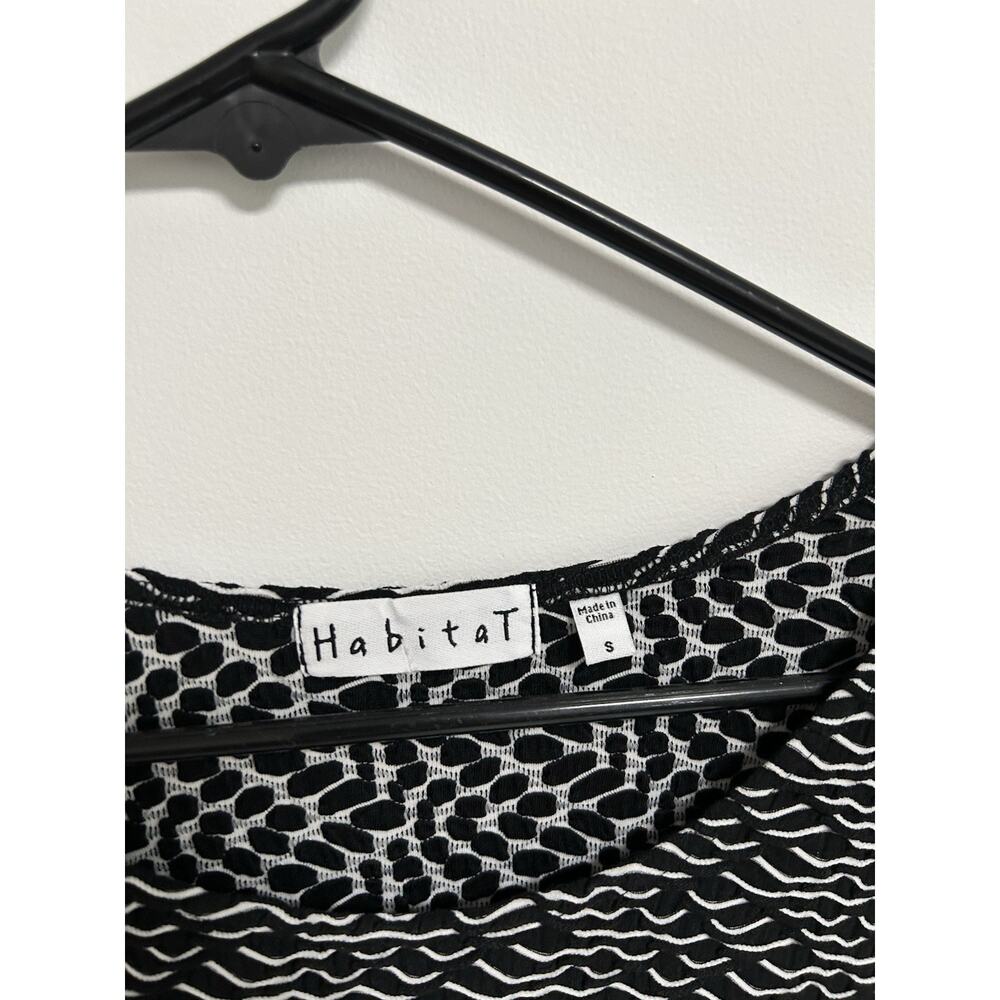 HABITAT Asymetrical Tee Top Women Size S Textured Print Tunic Boho Relaxed Long - Picture 4 of 9